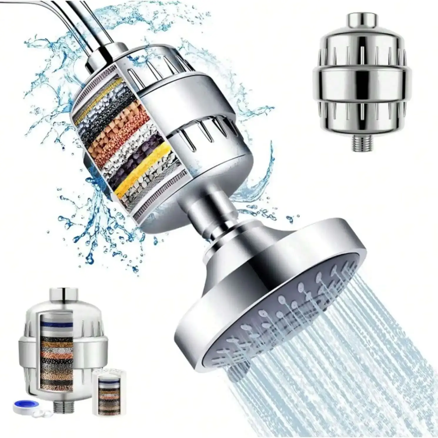 High Output Shower Filter - Latest Superior Advanced 17-stage Filter Media - Universal Multi-Stage Shower Head Filter
High Output Shower Filter - Latest Superior Advanced 17-stage Filter Media - Universal Multi-Stage Shower Head Filter