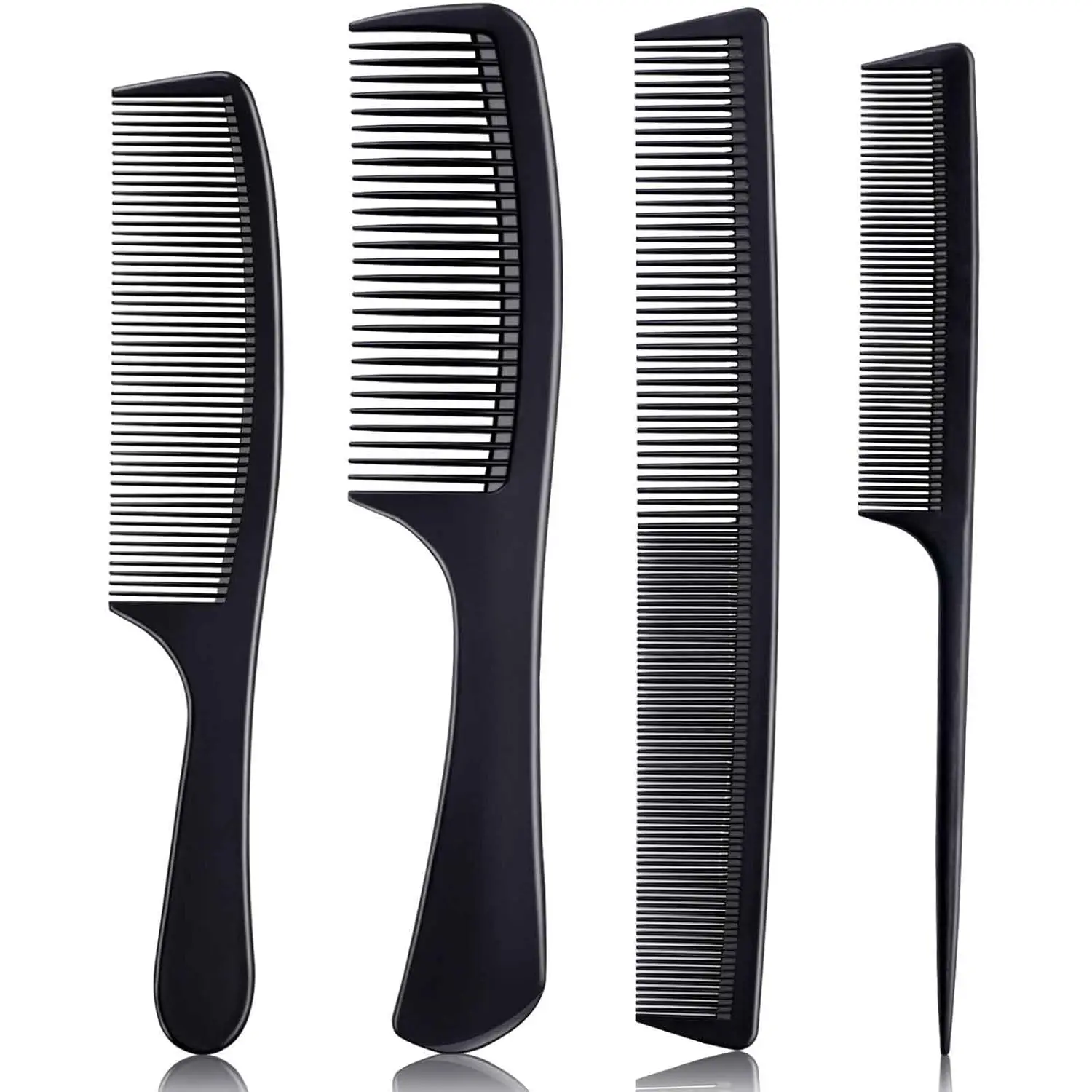 4 Pieces Combs for Women and Man, Premium Black Carbon Fiber Hair Comb Set for Teasing and Parting, Professional Combs for Hair Stylist, Fine and Wide Tooth Styling Comb for All Hair Types
4 Pieces Combs for Women and Man, Premium Black Carbon Fiber Hair Comb Set for Teasing and Parting, Professional Combs for Hair Stylist, Fine and Wide Tooth Styling Comb for All Hair Types