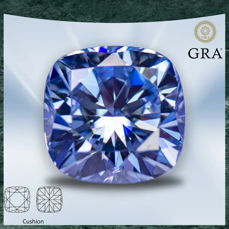Moissanite Stone Cushion Cut Lavender Color VVS1 with GRA Certificate for Gemstone Charms Advanced Jewelry Making Materials
Moissanite Stone Cushion Cut Lavender Color VVS1 with GRA Certificate for Gemstone Charms Advanced Jewelry Making Materials