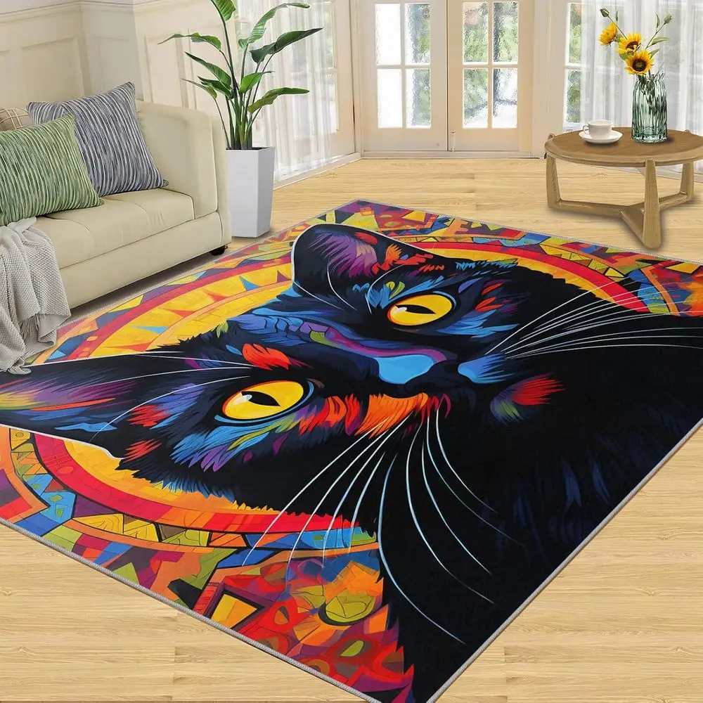 Cute Cat Area Rug 6x8, Oil Painting Style, Washable for Living Room or Kids' Room, Ideal Floor Mat for Bedroom/Home Decor
Cute Cat Area Rug 6x8, Oil Painting Style, Washable for Living Room or Kids' Room, Ideal Floor Mat for Bedroom/Home Decor