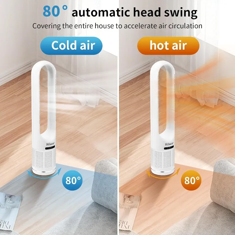 Безлопастной вентилятор 3-в-1 с очистителем воздуха, комнатным обогревателем, вентилятором и нагревателем HEPA-фильтром, переключателем наконечника, тихими башенными вентиляторами 26 футов/с, 80 шт. ° 
Безлопастной вентилятор 3-в-1 с очистителем воздуха, комнатным обогревателем, вентилятором и нагревателем HEPA-фильтром, переключателем наконечника, тихими башенными вентиляторами 26 футов/с, 80 шт. °