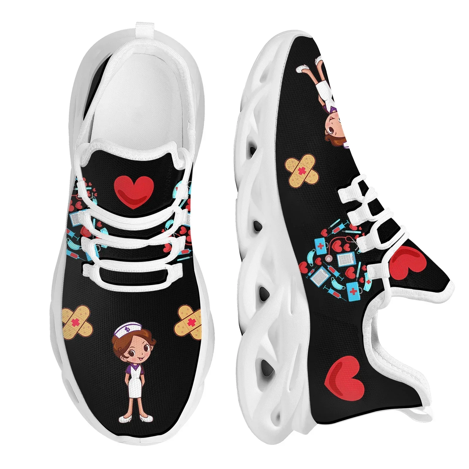 Women Shoes Breathable Fashion Mesh Swing Shoes Cute Nurse Girl Pattern Outdoor Cushion Sneakers for Hospital Worker
Women Shoes Breathable Fashion Mesh Swing Shoes Cute Nurse Girl Pattern Outdoor Cushion Sneakers for Hospital Worker