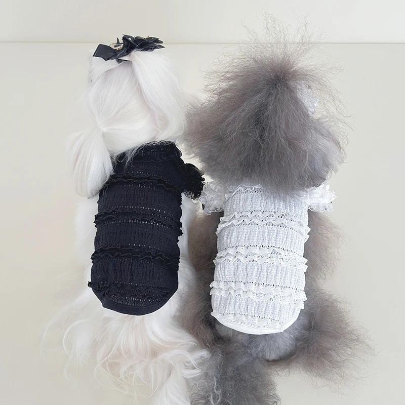 Puppy Dog Cat Clothing Spring Summer Soft Lace Black White Hoodies Vest For Small Medium Dog Pet Clothes Home Wear Hoodie Poodle
Puppy Dog Cat Clothing Spring Summer Soft Lace Black White Hoodies Vest For Small Medium Dog Pet Clothes Home Wear Hoodie Poodle