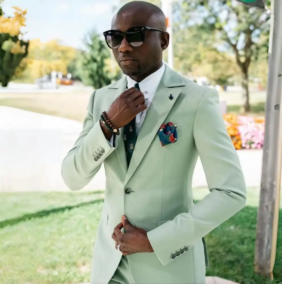 Men Suits Sage Green Formal Blazer Pants Set for Groom 2 Pieces Peak Lapel Wedding Tuxedo Slim Fit Party Prom Men Clothing
Men Suits Sage Green Formal Blazer Pants Set for Groom 2 Pieces Peak Lapel Wedding Tuxedo Slim Fit Party Prom Men Clothing