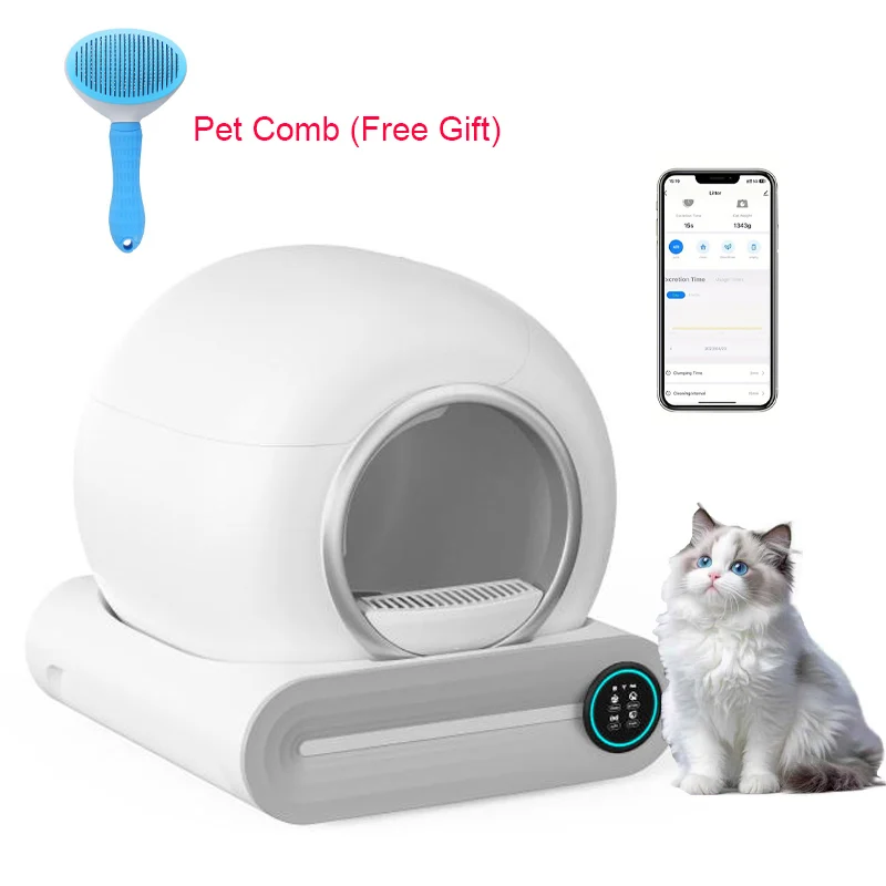 Tonepie 2026 upgraded Self Cleaning Box, Automatic toilet 65L with 1 hair comb, Negative ion Deodorization, APP Control
Tonepie 2026 upgraded Self Cleaning Box, Automatic toilet 65L with 1 hair comb, Negative ion Deodorization, APP Control