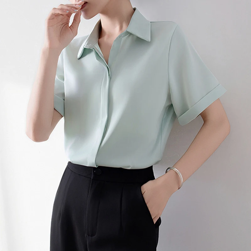 Elegant Vintage Women Solid Short Sleeve Shirts Korean Fashion Summer Female Blouses Casual Simple Clothes Tops For Lady
Elegant Vintage Women Solid Short Sleeve Shirts Korean Fashion Summer Female Blouses Casual Simple Clothes Tops For Lady