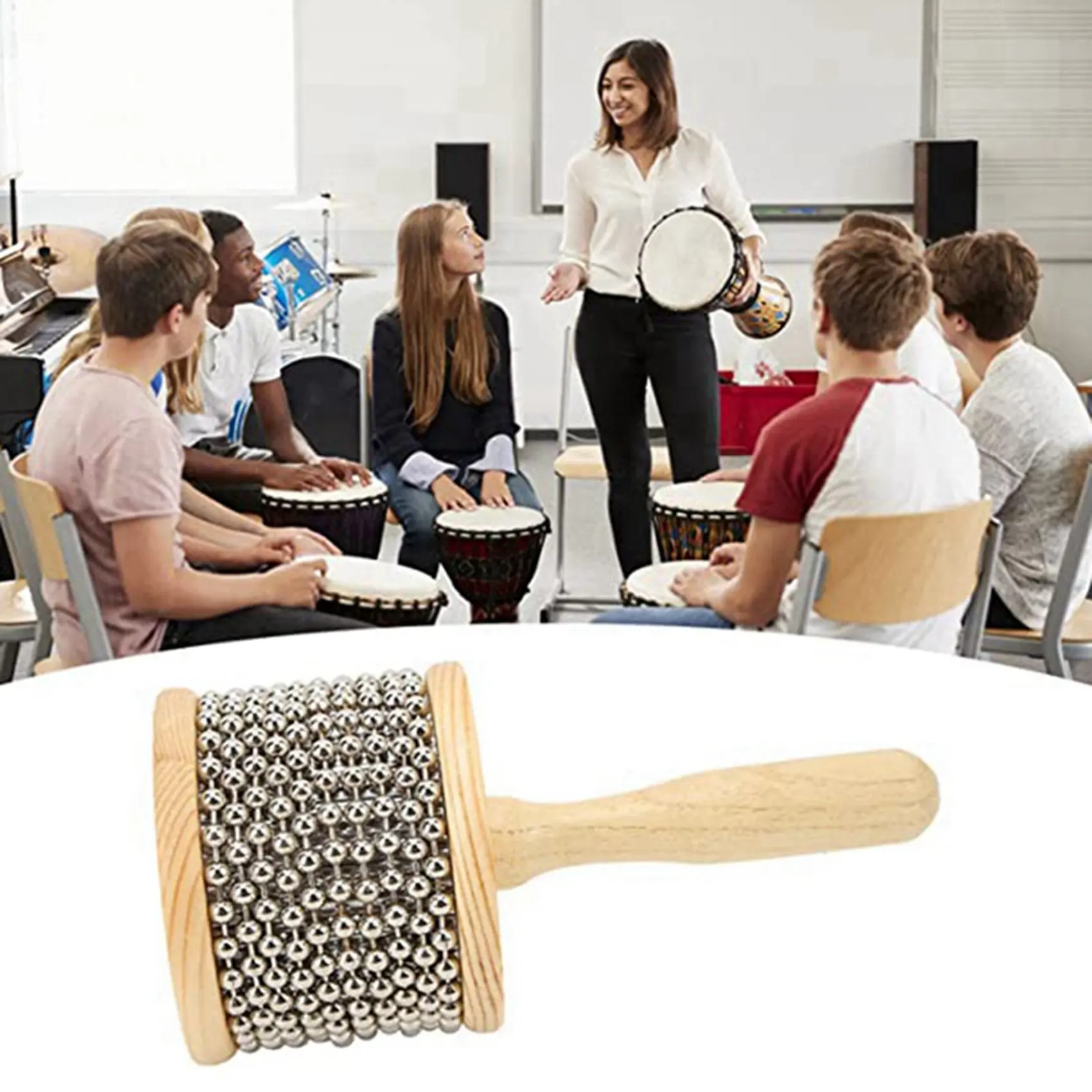 HOES-2X Wooden Kabasa, Steel Ball Hand Crank , Portable Children's Teaching Instruments For Home And Kindergarten
HOES-2X Wooden Kabasa, Steel Ball Hand Crank , Portable Children's Teaching Instruments For Home And Kindergarten