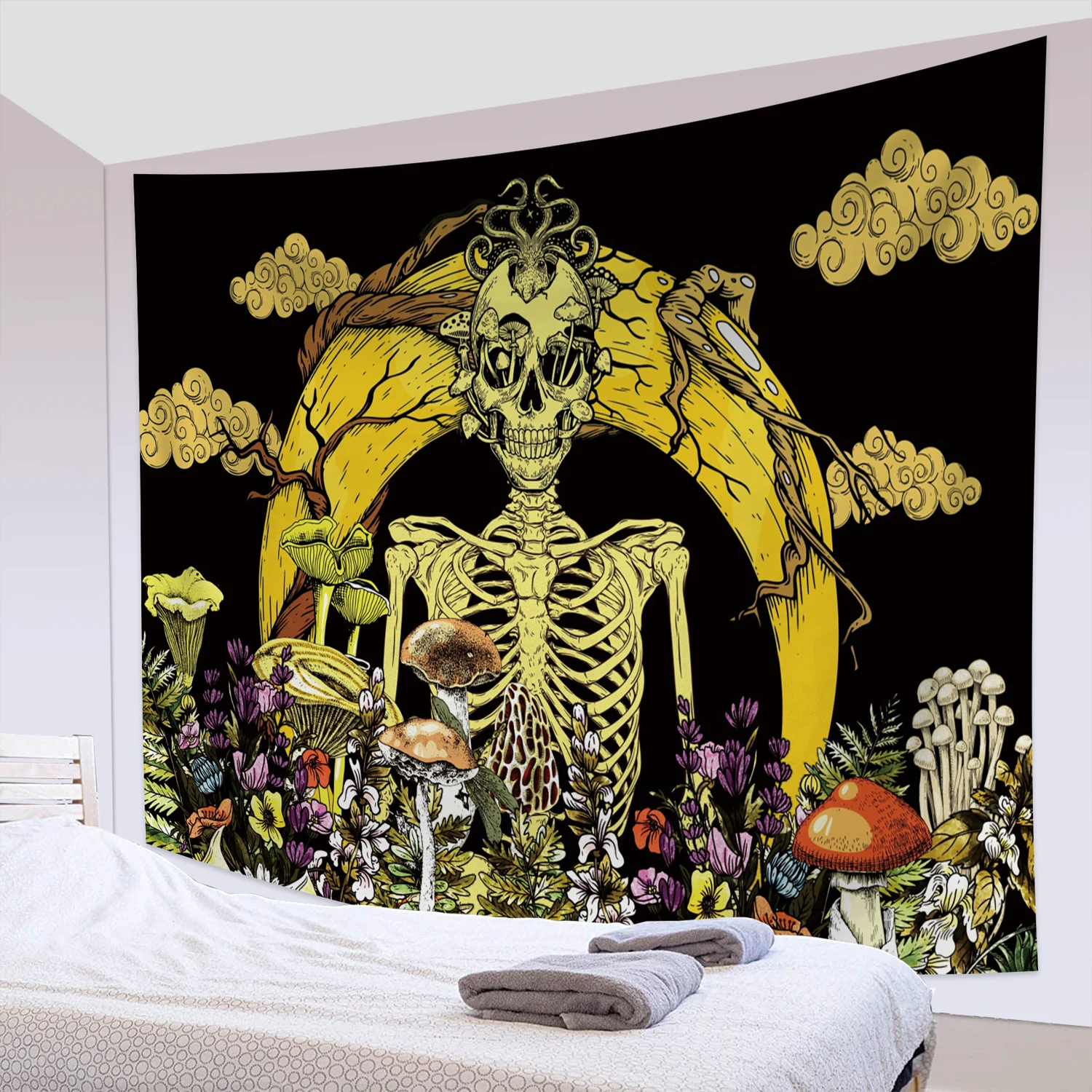 Trippy Mushroom Moon Skeleton Skull Plants Tapestry Wall Hanging Hippie Tapestry for Bedroom Living Room Dorm Home Decor
Trippy Mushroom Moon Skeleton Skull Plants Tapestry Wall Hanging Hippie Tapestry for Bedroom Living Room Dorm Home Decor