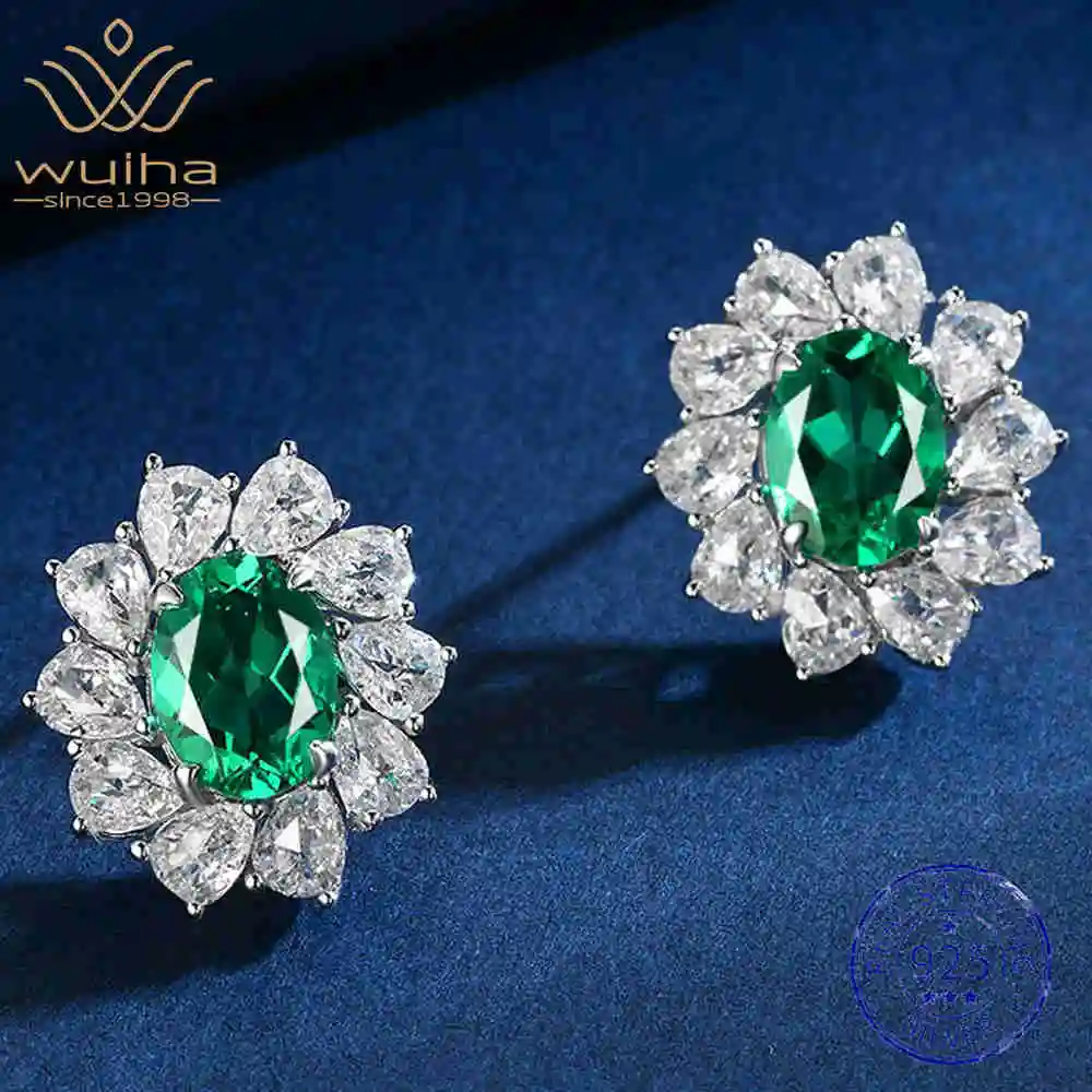 WUIHA Vintage 925 Sterling Silver 6 * 8 MM Lab Sapphire High Carbon Diamonds Gemstone Ear Studs Earrings Fine Jewelry Wholesale
WUIHA Vintage 925 Sterling Silver 6 * 8 MM Lab Sapphire High Carbon Diamonds Gemstone Ear Studs Earrings Fine Jewelry Wholesale