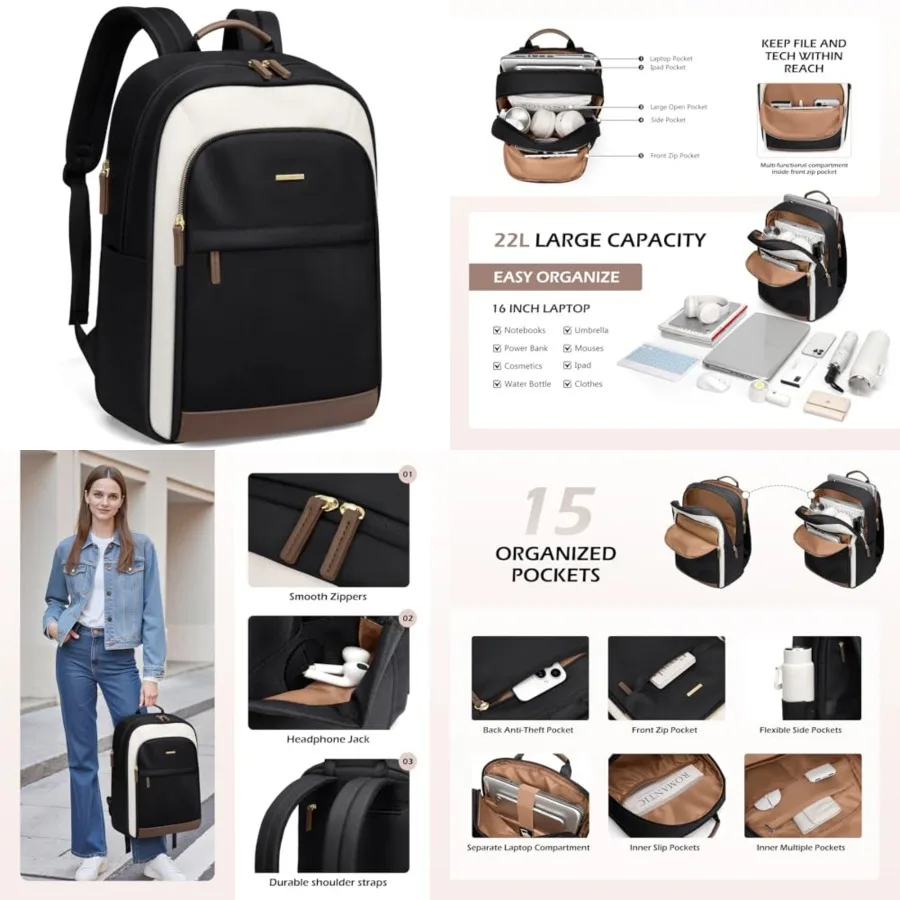 Laptop Backpack for Women Travel Carry On Bag Weekender Busess Multilayer Personal Item Backpack,,WBlack
Laptop Backpack for Women Travel Carry On Bag Weekender Busess Multilayer Personal Item Backpack,,WBlack