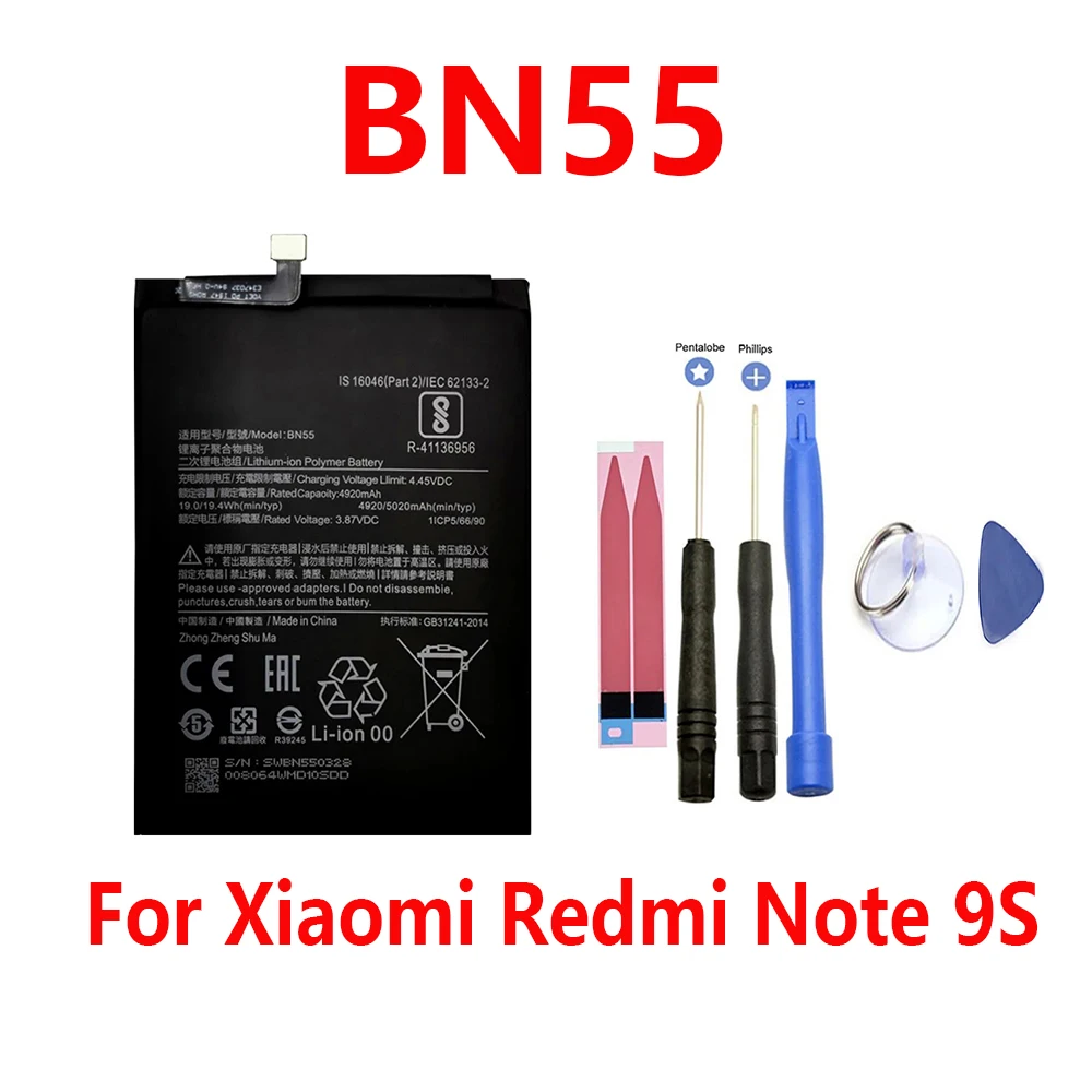 2026 Years Battery BN55 5020mAh For Xiaomi Redmi Note 9S Mobile Phone Batteries+Free tools
2026 Years Battery BN55 5020mAh For Xiaomi Redmi Note 9S Mobile Phone Batteries+Free tools