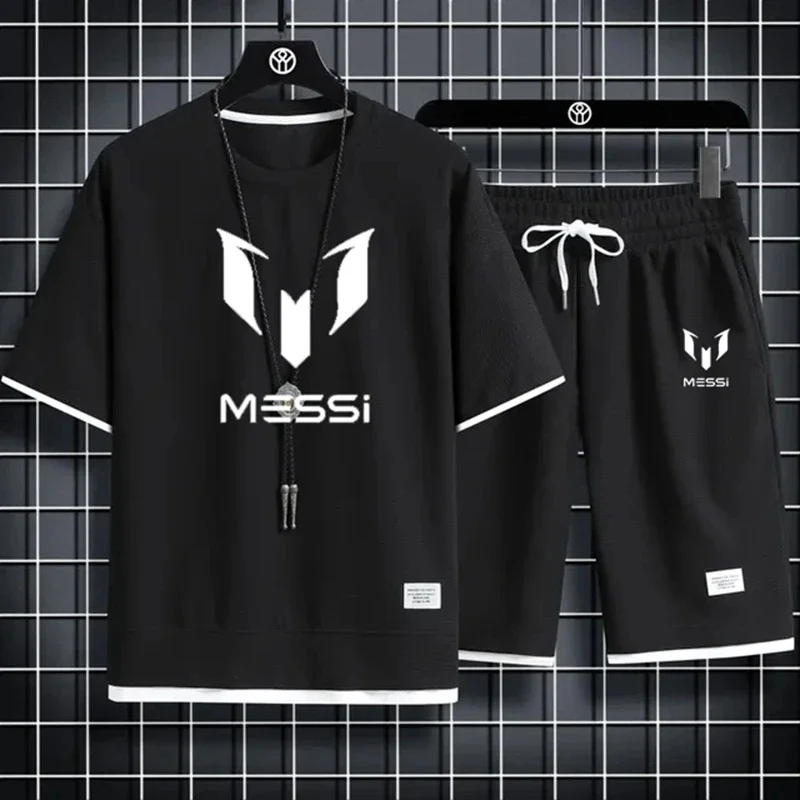 Summer Sports Messi Men Sets New Quick Dry Breathable Gym Clothing Running Basketball Training Short Sleeve Tops Shorts Suit
Summer Sports Messi Men Sets New Quick Dry Breathable Gym Clothing Running Basketball Training Short Sleeve Tops Shorts Suit