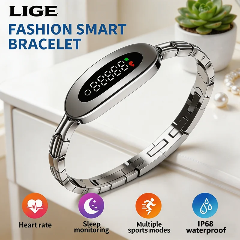 LIGE Smart Watch Daily Monitoring Fitness Track Smart Wristband Wearable Sports Bracelet IP68 Waterproof Smart watch for women
LIGE Smart Watch Daily Monitoring Fitness Track Smart Wristband Wearable Sports Bracelet IP68 Waterproof Smart watch for women