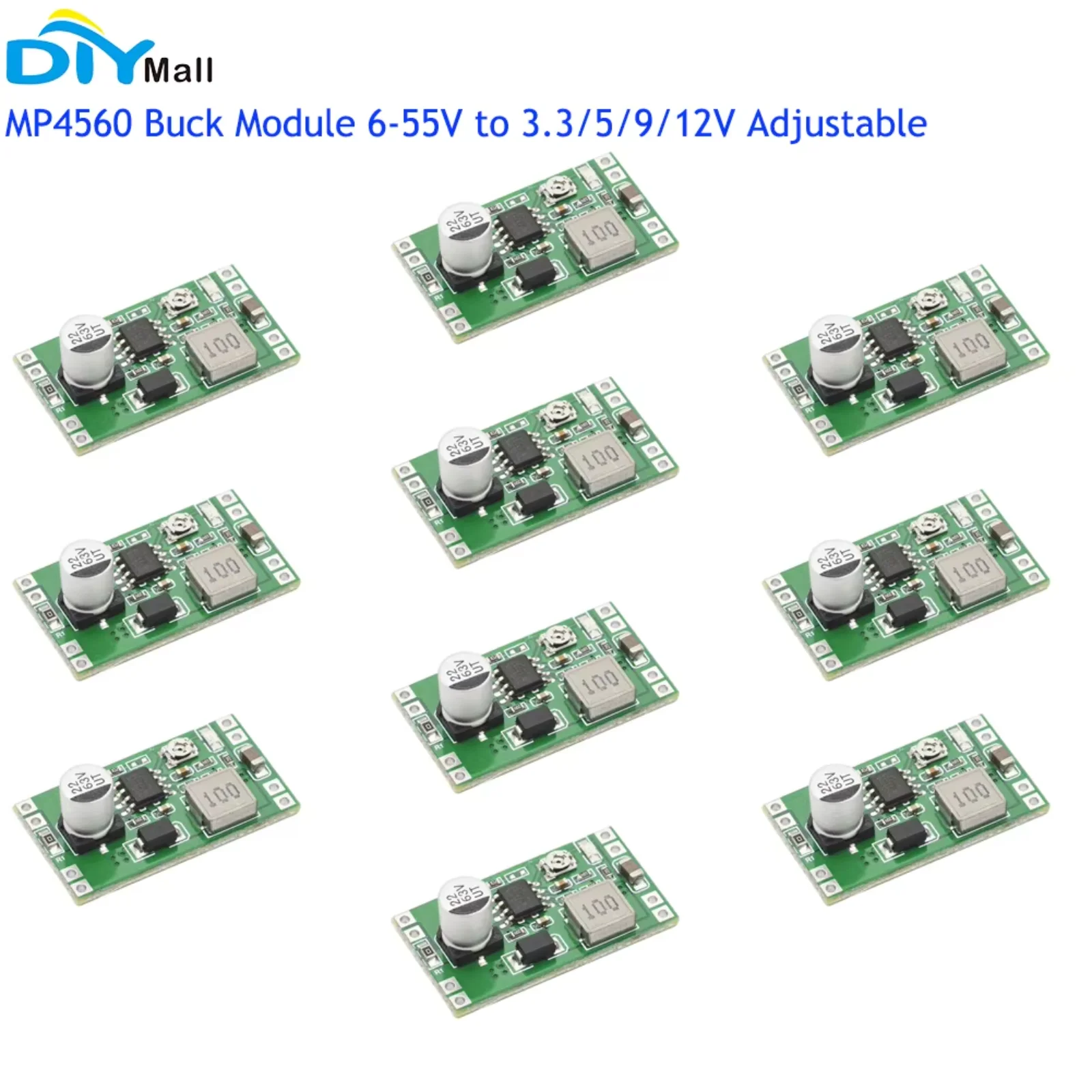 10PCS DC-DC MP4560 Step-down Buck Regulator Module 2A Power Supply Module Input 6-55V Output 3.3/5/9/12V Adjustable
10PCS DC-DC MP4560 Step-down Buck Regulator Module 2A Power Supply Module Input 6-55V Output 3.3/5/9/12V Adjustable