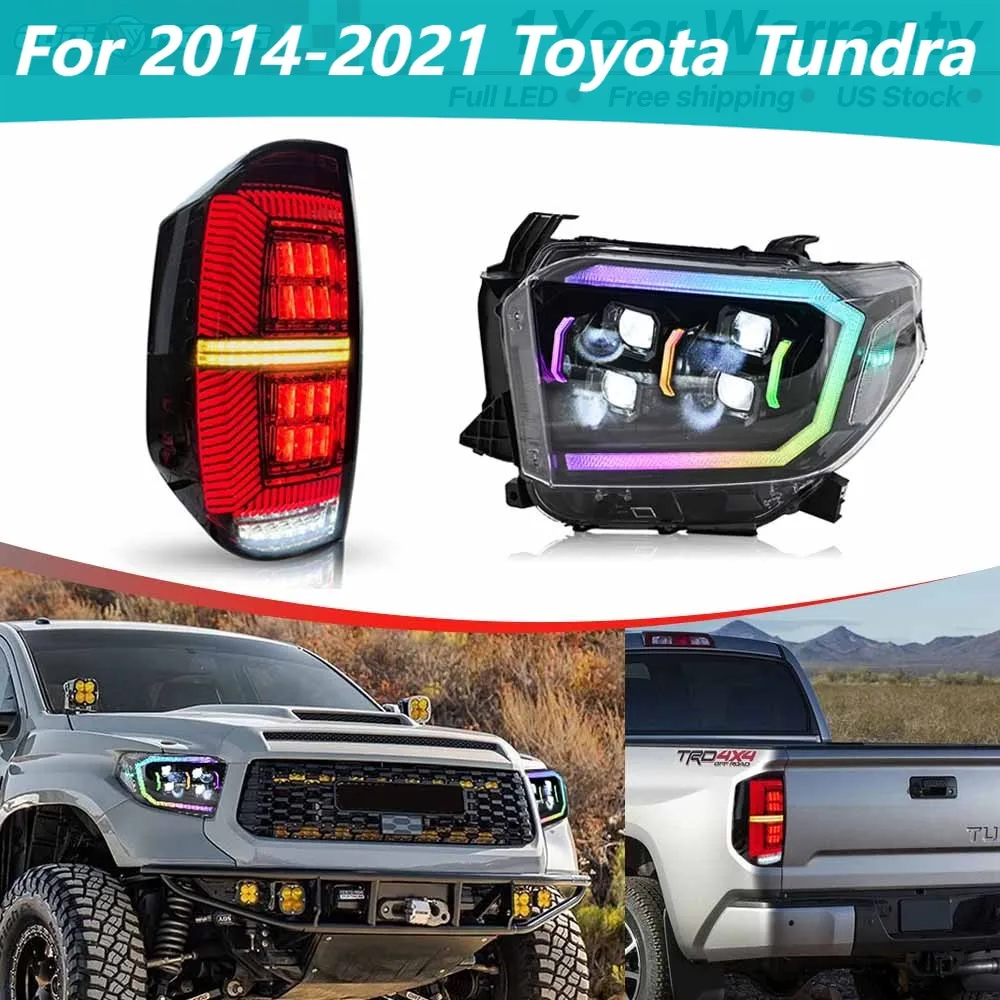 RGB Headlights LED Tail Lights Assembly For 2014-2021 Toyota Tundra Rear Turn Signal Lamp
RGB Headlights LED Tail Lights Assembly For 2014-2021 Toyota Tundra Rear Turn Signal Lamp