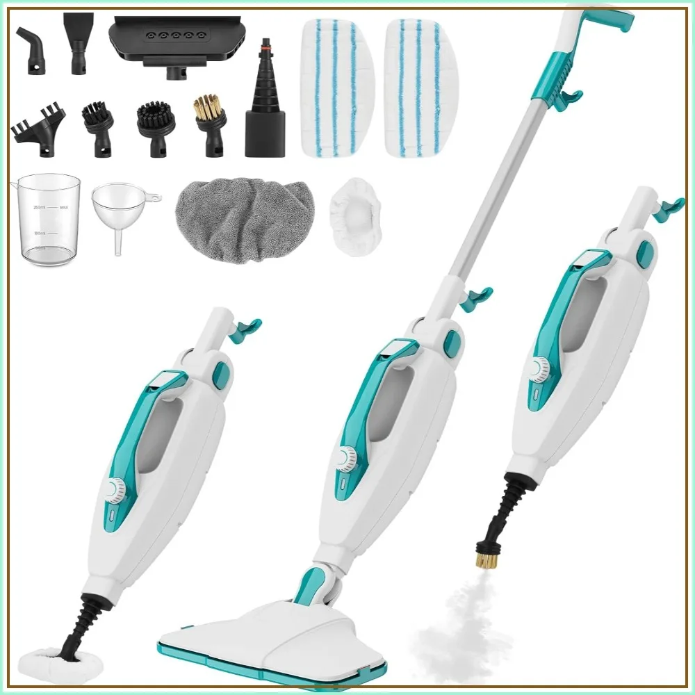 10-in-1 Steam Mop, 1550W Detachable Handheld Steam Cleaner with 350ML Tank, 16FT Cord, 2 Washable Pads for Hardwood, Carpet, Tile, Windows
10-in-1 Steam Mop, 1550W Detachable Handheld Steam Cleaner with 350ML Tank, 16FT Cord, 2 Washable Pads for Hardwood, Carpet, Tile, Windows