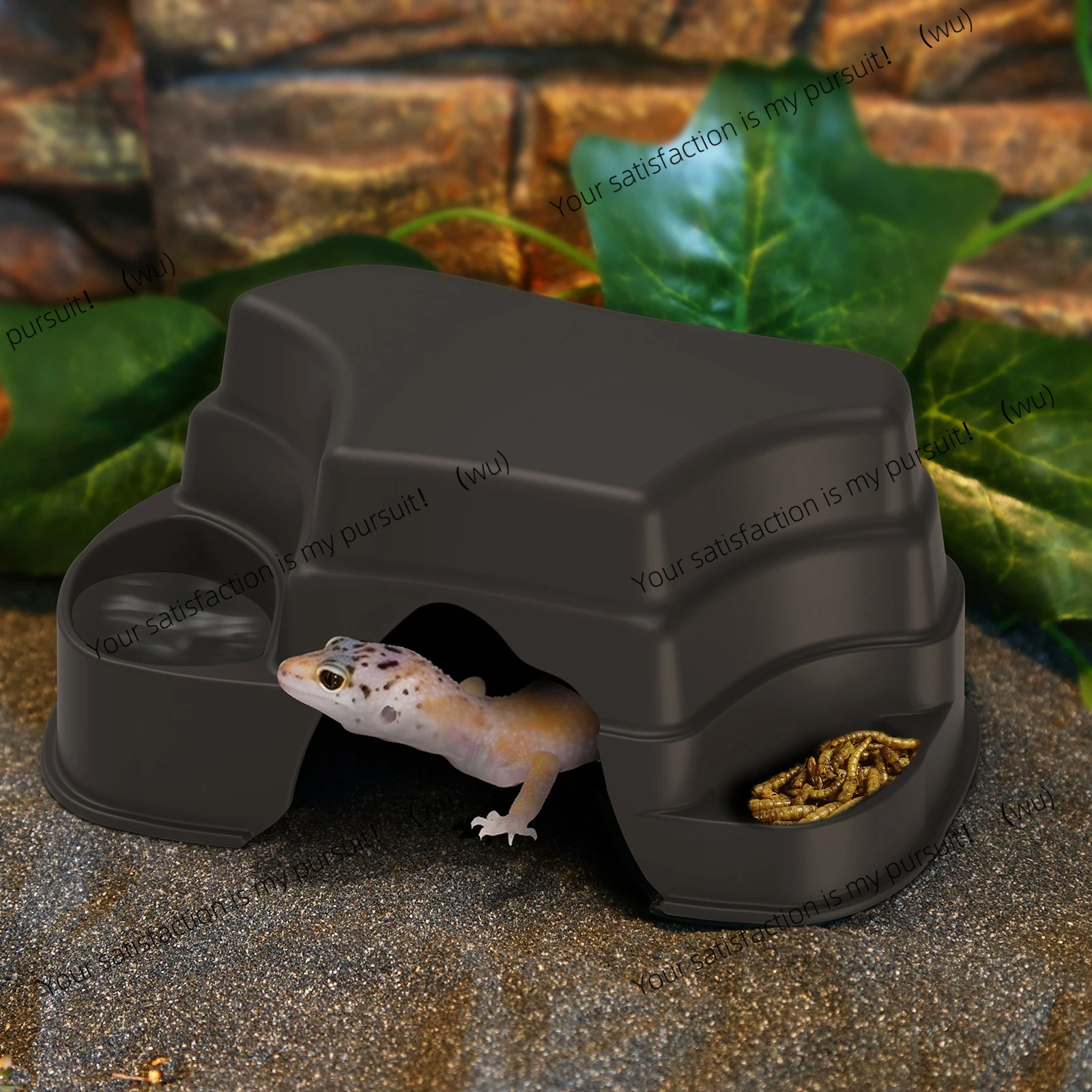 Reptile breeding box decoration, hide cave, comes with 2 food bowls, suitable for geckos, snakes, spiders
Reptile breeding box decoration, hide cave, comes with 2 food bowls, suitable for geckos, snakes, spiders