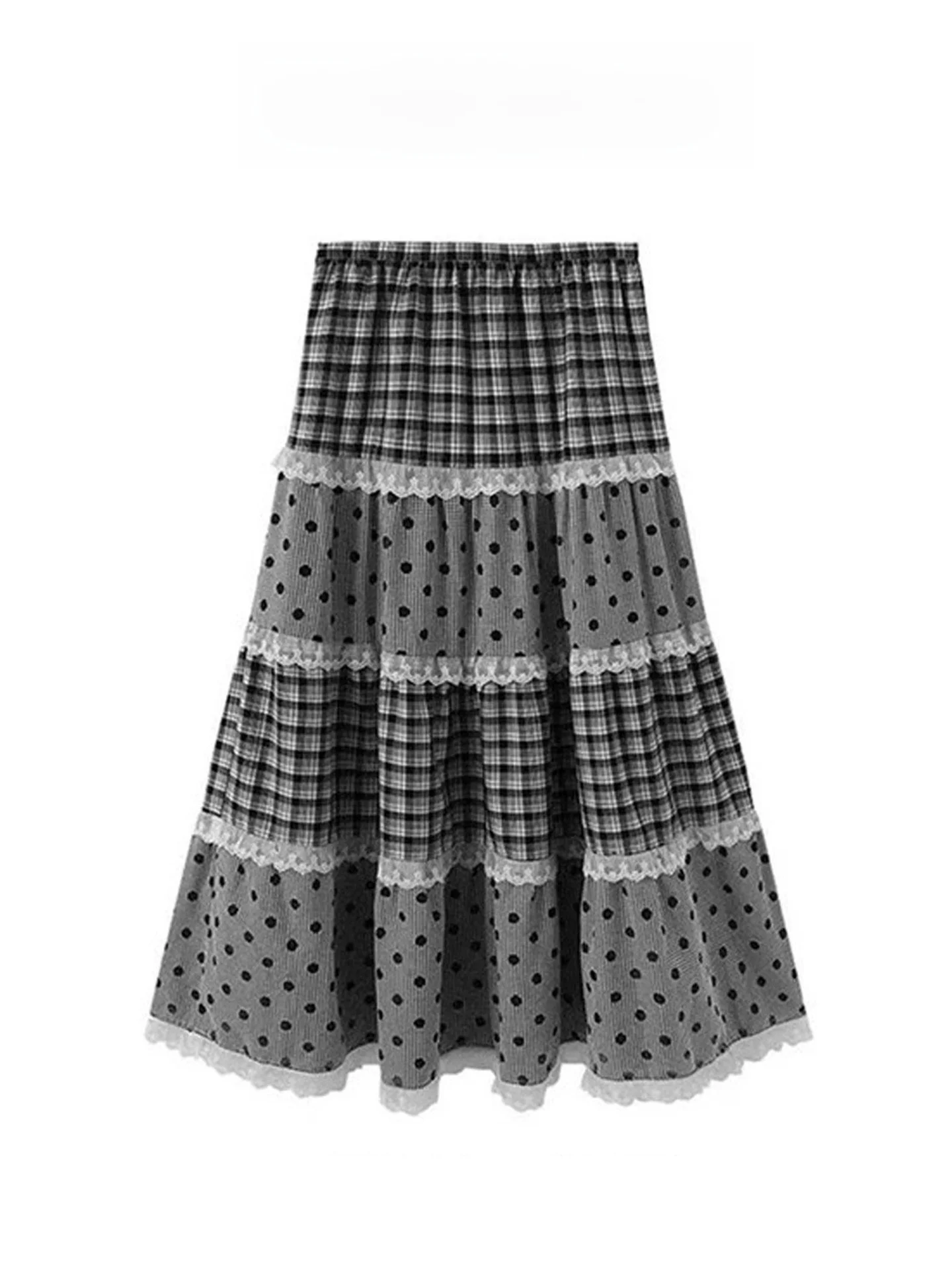Summer 2026 Women's A-Line Midi Skirt Casual Plaid Flared Hem Splice High Waist Cake Skirt No Micro Stretch
Summer 2026 Women's A-Line Midi Skirt Casual Plaid Flared Hem Splice High Waist Cake Skirt No Micro Stretch