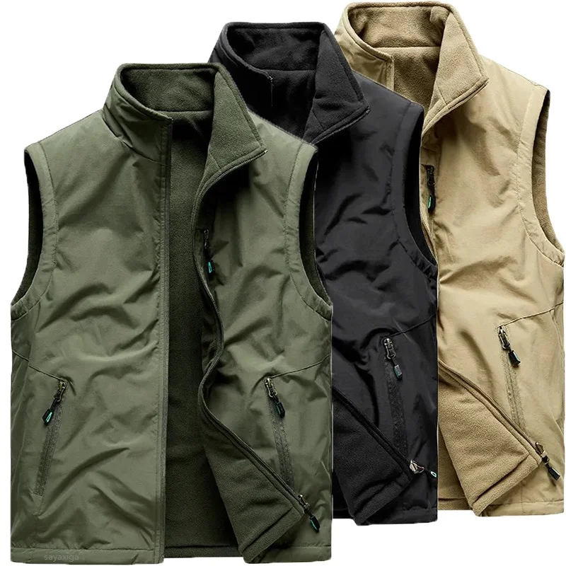Men Outdoor Warm Fleece Fishing Vest Stand Collar Reversible Wearing Hiking Jogging Photography Waistcoat Autumn Winter Thermal
Men Outdoor Warm Fleece Fishing Vest Stand Collar Reversible Wearing Hiking Jogging Photography Waistcoat Autumn Winter Thermal