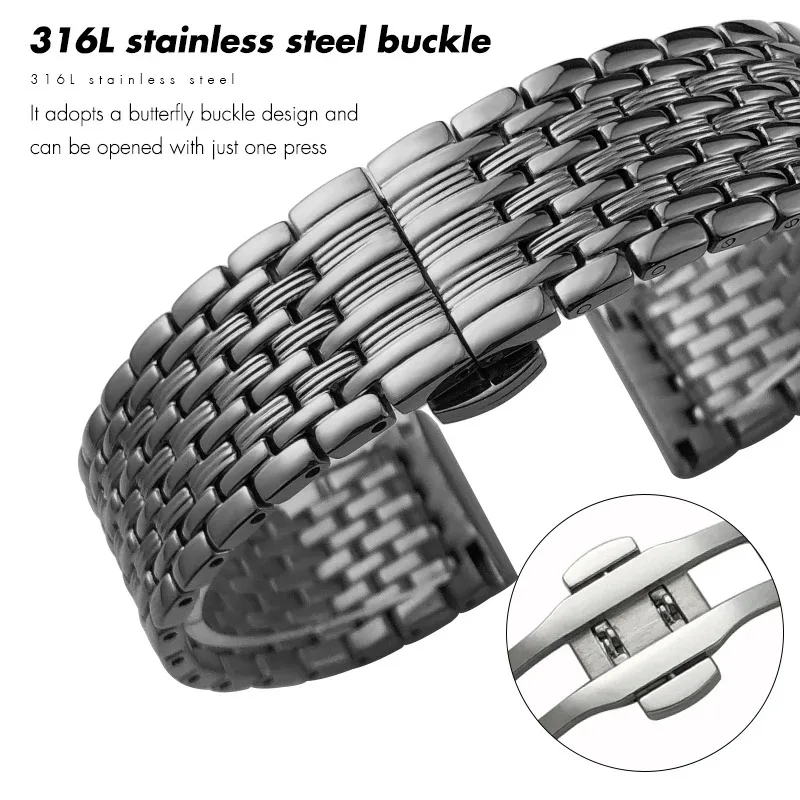 Luxury Stainless Steel Watchband 14mm 16mm 18mm 20mm 22mm Gold Silver Butterfly Buckle Watch Strap for Longines L4 Women Lady
Luxury Stainless Steel Watchband 14mm 16mm 18mm 20mm 22mm Gold Silver Butterfly Buckle Watch Strap for Longines L4 Women Lady