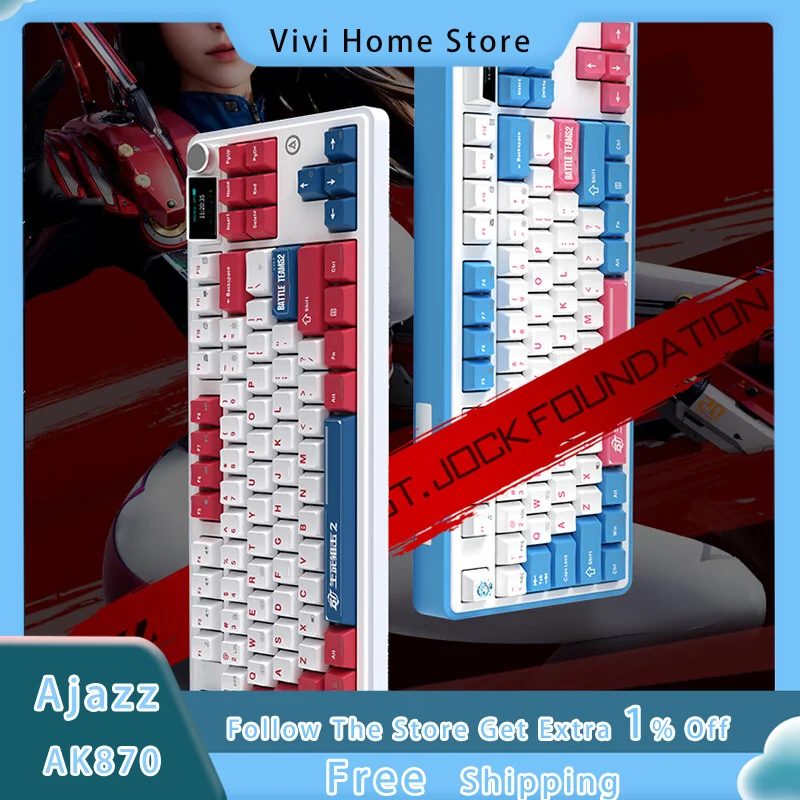 Ajazz AK870/Life and Death Sniper 2 Co branded Mechanical Keyboard Three Mode Hot Plug Gasket Customized Game Office Keyboard
Ajazz AK870/Life and Death Sniper 2 Co branded Mechanical Keyboard Three Mode Hot Plug Gasket Customized Game Office Keyboard