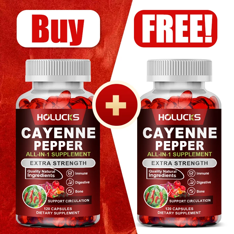 Buy 1 Get 1 Free! Pure Cayenne Pepper Supplement, for Digestion & Appetite Control, Internal Purification & Overall Vitality
Buy 1 Get 1 Free! Pure Cayenne Pepper Supplement, for Digestion & Appetite Control, Internal Purification & Overall Vitality