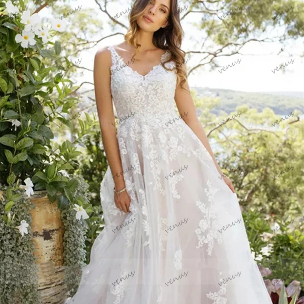 Exquisite Wedding Dresses A-Line Bridal Gowns Lace Appliques Sleeveless V-Neck Robes For Formal Party Vestidos De Novia 2024
Exquisite Wedding Dresses A-Line Bridal Gowns Lace Appliques Sleeveless V-Neck Robes For Formal Party Vestidos De Novia 2024