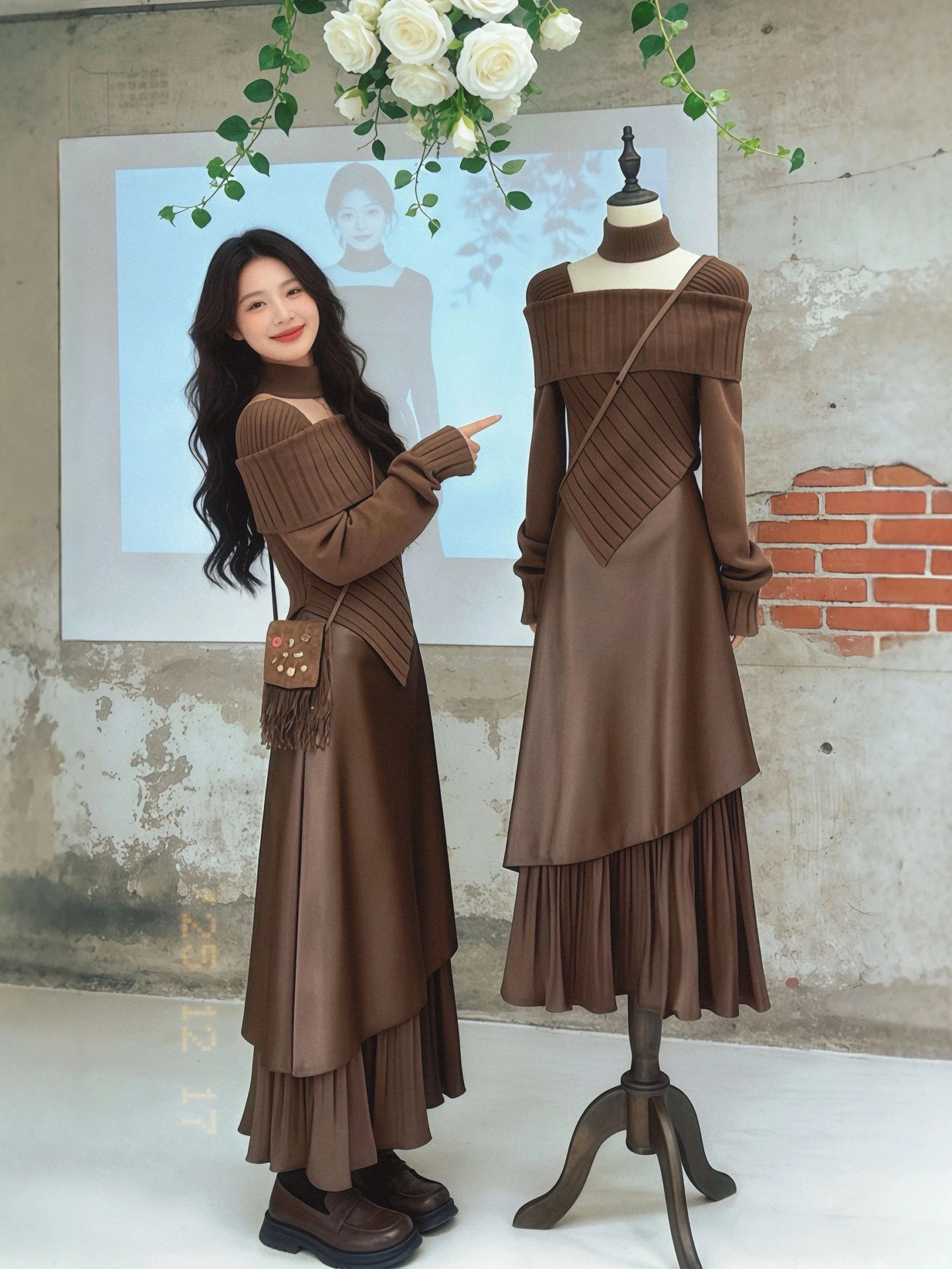 Winter Faion plus Size Women's Knitted Top And PU Leather Skirt Set Vintage Sle Casual Wear High Waist Comfortable Fit
Winter Faion plus Size Women's Knitted Top And PU Leather Skirt Set Vintage Sle Casual Wear High Waist Comfortable Fit