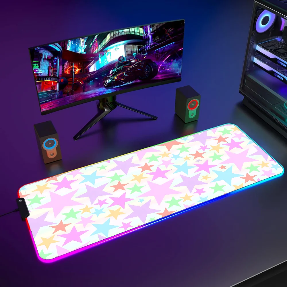 Kawaii Backlit Mouse Mats RGB Large Mouse Pad LED Cute Colorful Star Deskmat Pc Decor Accessories Mousepad Gamer Mause Gaming
Kawaii Backlit Mouse Mats RGB Large Mouse Pad LED Cute Colorful Star Deskmat Pc Decor Accessories Mousepad Gamer Mause Gaming