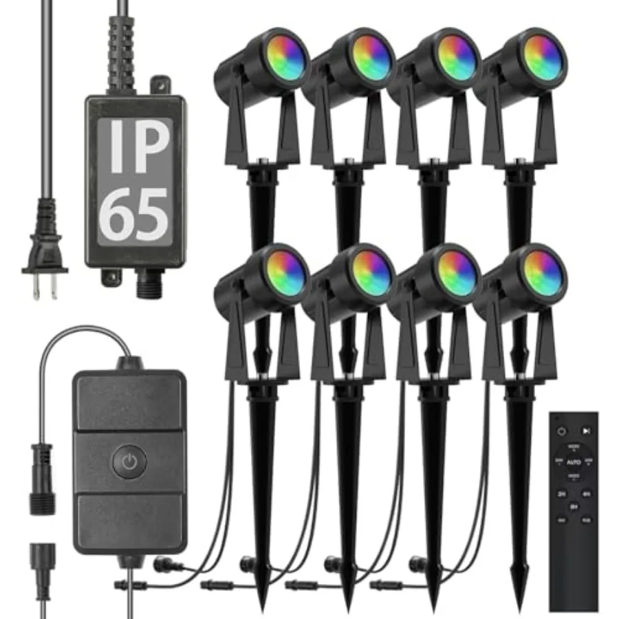 Outdoor Landscape Lighting with Remote RGBW Color Changing Spot Uplights 8 Pack
Outdoor Landscape Lighting with Remote RGBW Color Changing Spot Uplights 8 Pack