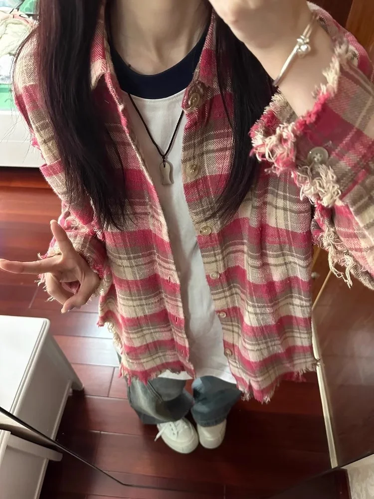 Pink Plaid Long Sleeve Men's Shirt Retro Brushed Base Layer Top Premium Feeling Spring Autumn Japanese Style Loose Fit Shirt
Pink Plaid Long Sleeve Men's Shirt Retro Brushed Base Layer Top Premium Feeling Spring Autumn Japanese Style Loose Fit Shirt