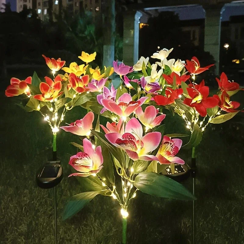 Artificial Orchid Ground Lamps Solar Waterproof Simulation Flower LED Lawn Lamp Yard Garden Flower Nursery Wedding Decoration
Artificial Orchid Ground Lamps Solar Waterproof Simulation Flower LED Lawn Lamp Yard Garden Flower Nursery Wedding Decoration