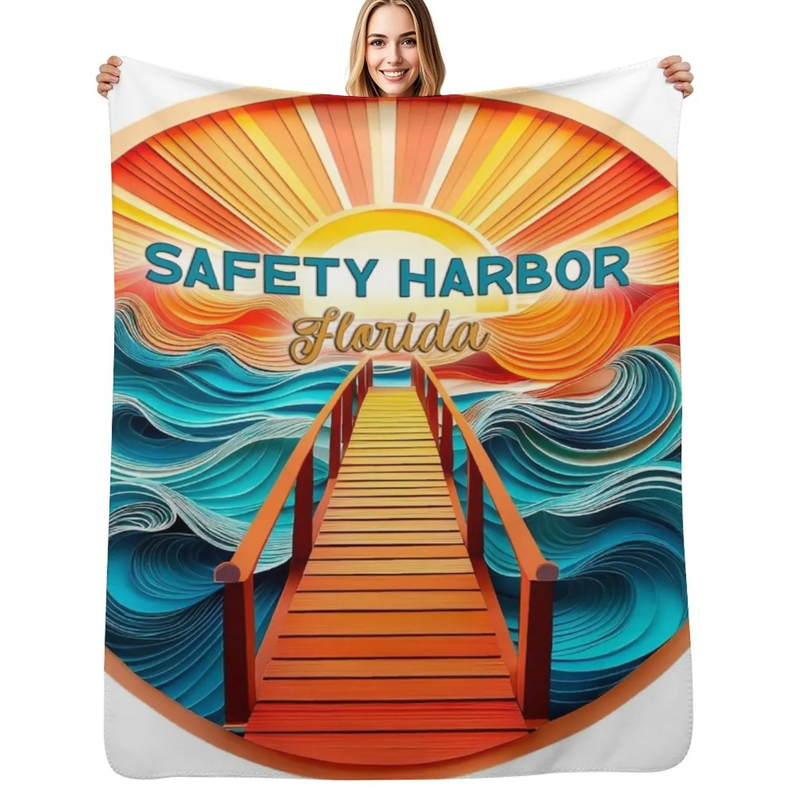 Safety Harbor Florida Retro Vintage Sunset Artwork Throw Blanket Breathable Lightweight Blanket for Adults Kids
Safety Harbor Florida Retro Vintage Sunset Artwork Throw Blanket Breathable Lightweight Blanket for Adults Kids