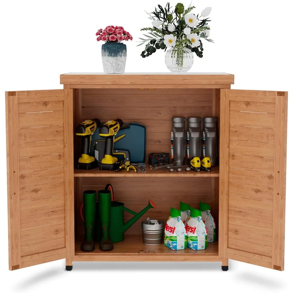 Outdoor Storage Cabinet Garden Potting Bench Table with Metal Tabletop, Solid Wood Planting Work Bench Table for Backyard Patio
Outdoor Storage Cabinet Garden Potting Bench Table with Metal Tabletop, Solid Wood Planting Work Bench Table for Backyard Patio