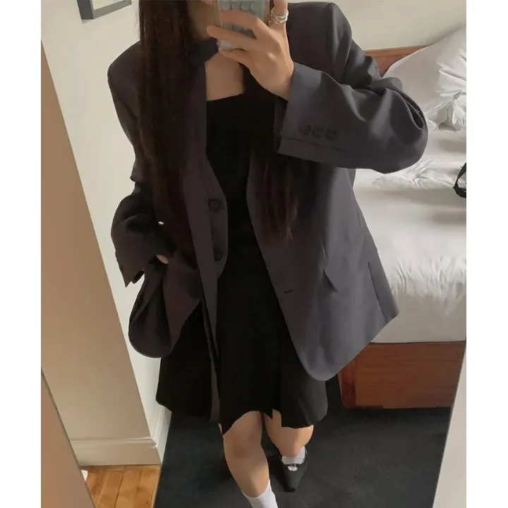 Свободный длинный женский костюм Sve Jaet в Корейском стиле Sle V-Ne Sa, повседневный однотонный дизайн для поездок на работу, модный дизайн
Свободный длинный женский костюм Sve Jaet в Корейском стиле Sle V-Ne Sa, повседневный однотонный дизайн для поездок на работу, модный дизайн