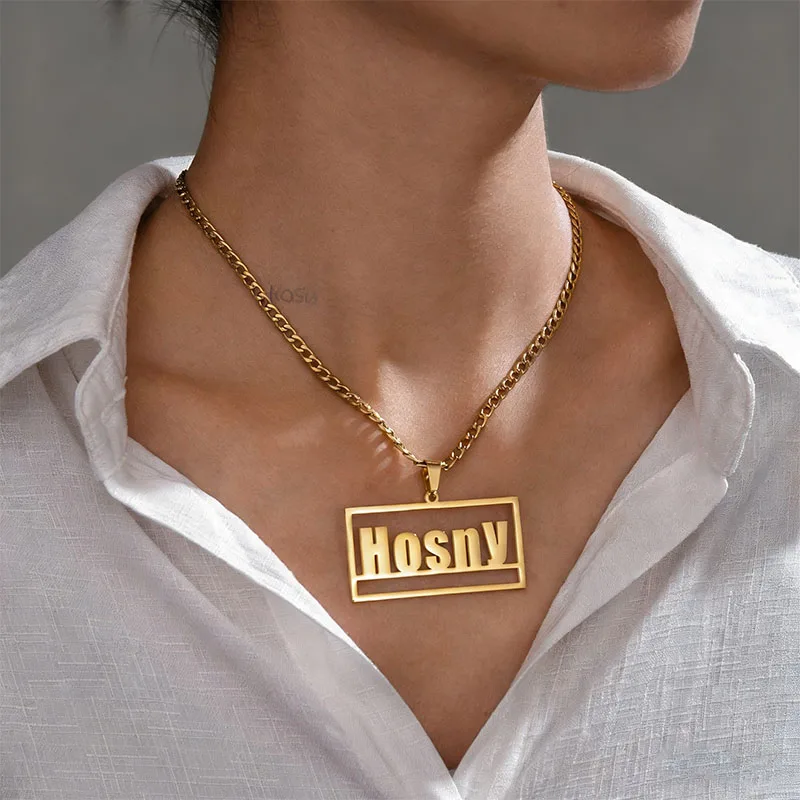 Ожерелье с именем на заказ для мужчин и женщин, кулон из нержавеющей стали, персонализированная цепочка, ожерелье, ювелирное изделие на день рождения, подарок в стиле панк
Ожерелье с именем на заказ для мужчин и женщин, кулон из нержавеющей стали, персонализированная цепочка, ожерелье, ювелирное изделие на день рождения, подарок в стиле панк