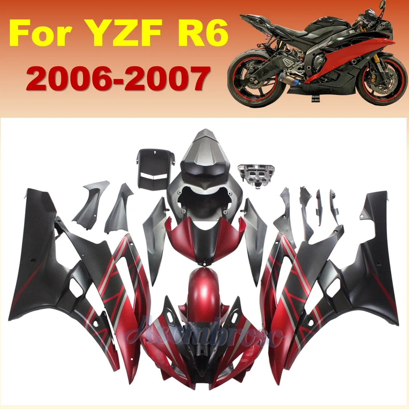 Для Yamaha YZF-R6 YZF R6 2006 2007, аксессуары для обтекателя мотоцикла, комплект кузова RJ11, матовый, черный, красный
Для Yamaha YZF-R6 YZF R6 2006 2007, аксессуары для обтекателя мотоцикла, комплект кузова RJ11, матовый, черный, красный