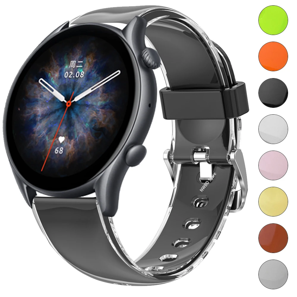 Прозрачный ремешок для часов Amazfit GTR 4 3 Pro 2 2e, силиконовый браслет для Huami GTS 4 3 2 2e Mini Bip, 20 мм 22 мм
Прозрачный ремешок для часов Amazfit GTR 4 3 Pro 2 2e, силиконовый браслет для Huami GTS 4 3 2 2e Mini Bip, 20 мм 22 мм