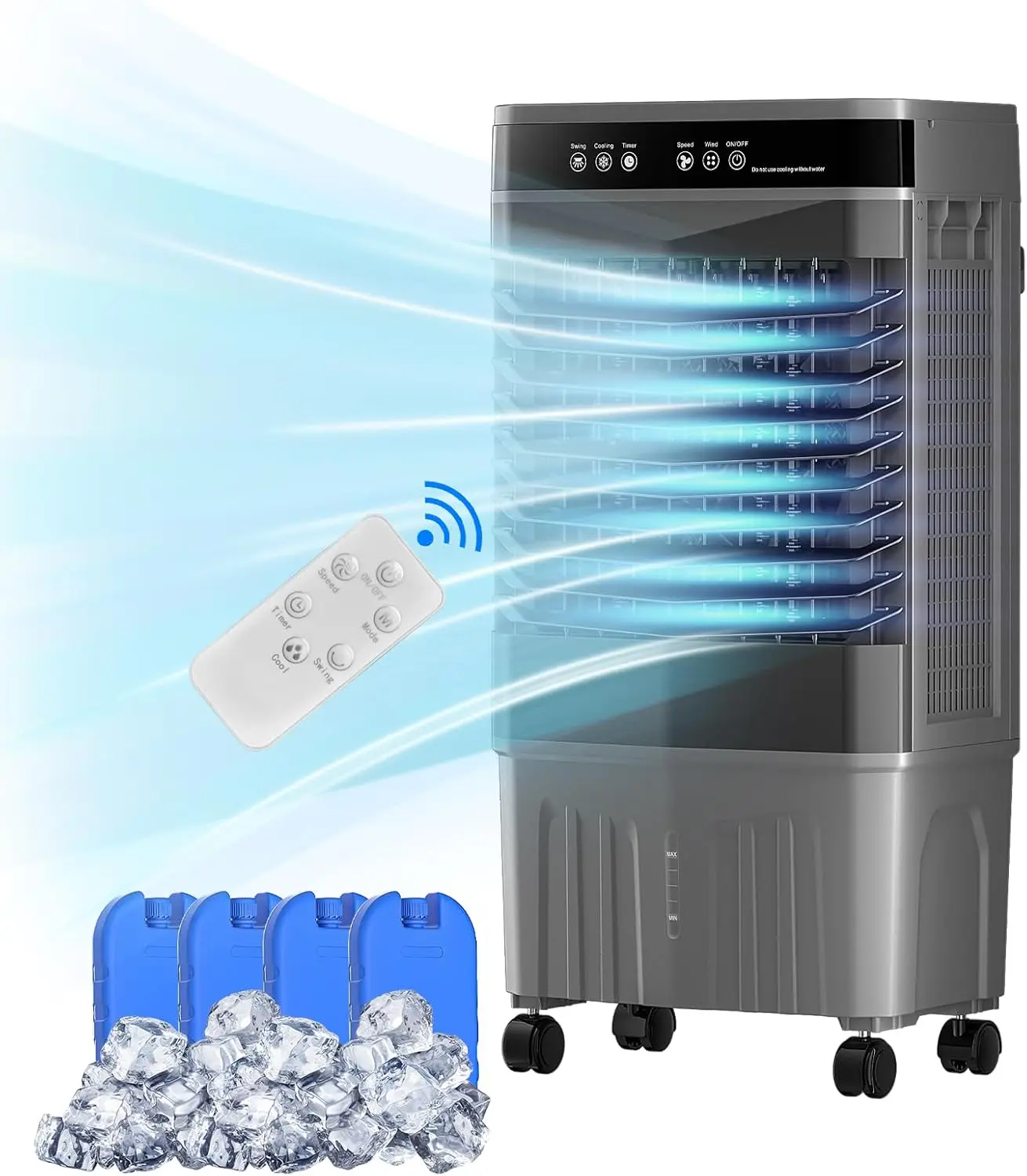 5.3 Gal Swamp Cooler Air Conditioner, 3-In-1 12H Timer Evaporative Air Cooler with Remote, 3 Speeds, 4 Ice Packs, Portable Swamp
5.3 Gal Swamp Cooler Air Conditioner, 3-In-1 12H Timer Evaporative Air Cooler with Remote, 3 Speeds, 4 Ice Packs, Portable Swamp