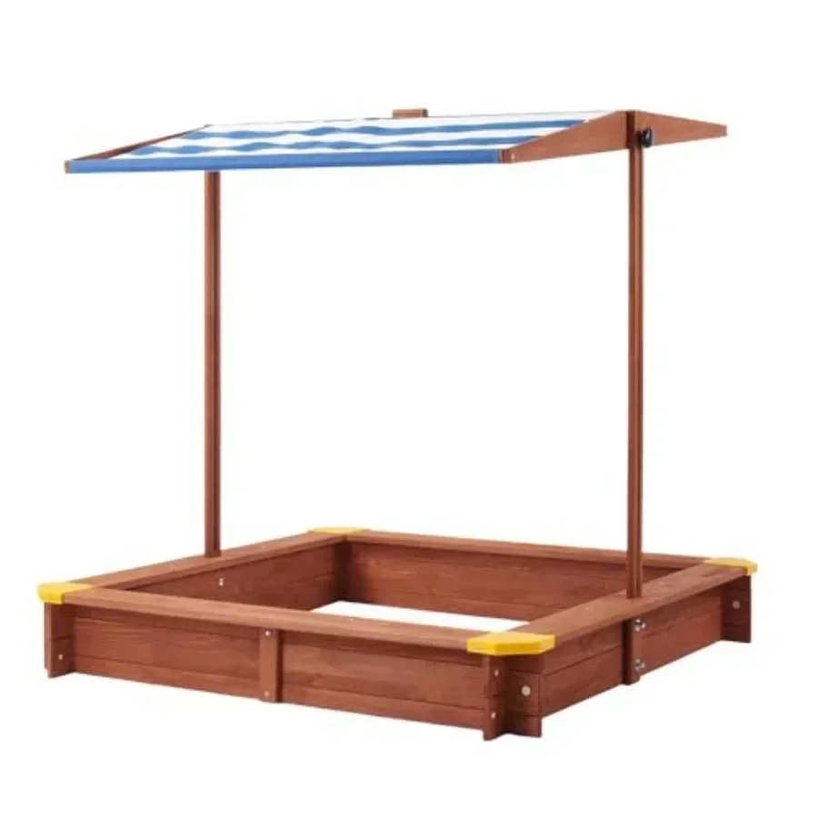 Backyard wooden sandbox with adjustable canopy, cedar material, natural wood color, splinter-free design for kids' outdoor sand
Backyard wooden sandbox with adjustable canopy, cedar material, natural wood color, splinter-free design for kids' outdoor sand