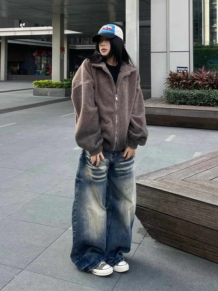 plus Size American Retro Bamboo Texture Wide Leg Jeans Women Loose Casual Loose Long Trousers Wear Resistant Daily
plus Size American Retro Bamboo Texture Wide Leg Jeans Women Loose Casual Loose Long Trousers Wear Resistant Daily