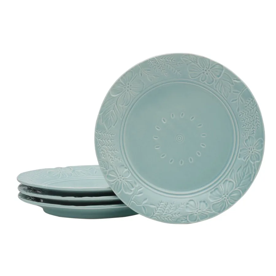 English Garden Mint 11" Round Stoneware Dinner Plates 4 Count
English Garden Mint 11" Round Stoneware Dinner Plates 4 Count