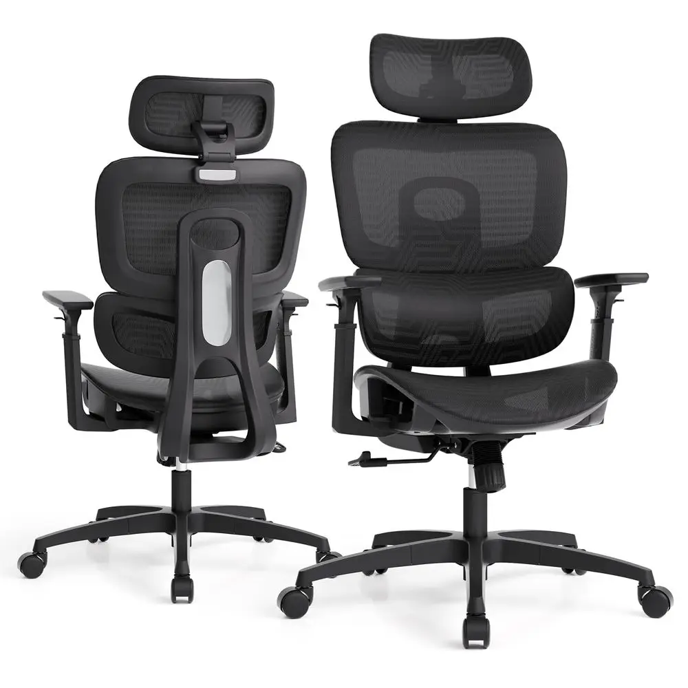 Ergonomic Mesh Office Chair, Swivel Executive Chair with Adjustable Headrest, 3D Armrests, Tilt Lock and Lumbar Support, Desk C
Ergonomic Mesh Office Chair, Swivel Executive Chair with Adjustable Headrest, 3D Armrests, Tilt Lock and Lumbar Support, Desk C
