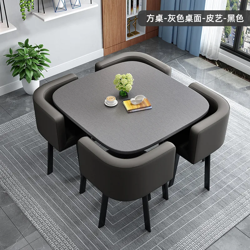Set Glass Top Coffee Table Four Chairs Luxury Modern Square Dining Table for Home Kitchen Use Leisure Saving Place Furniture
Set Glass Top Coffee Table Four Chairs Luxury Modern Square Dining Table for Home Kitchen Use Leisure Saving Place Furniture