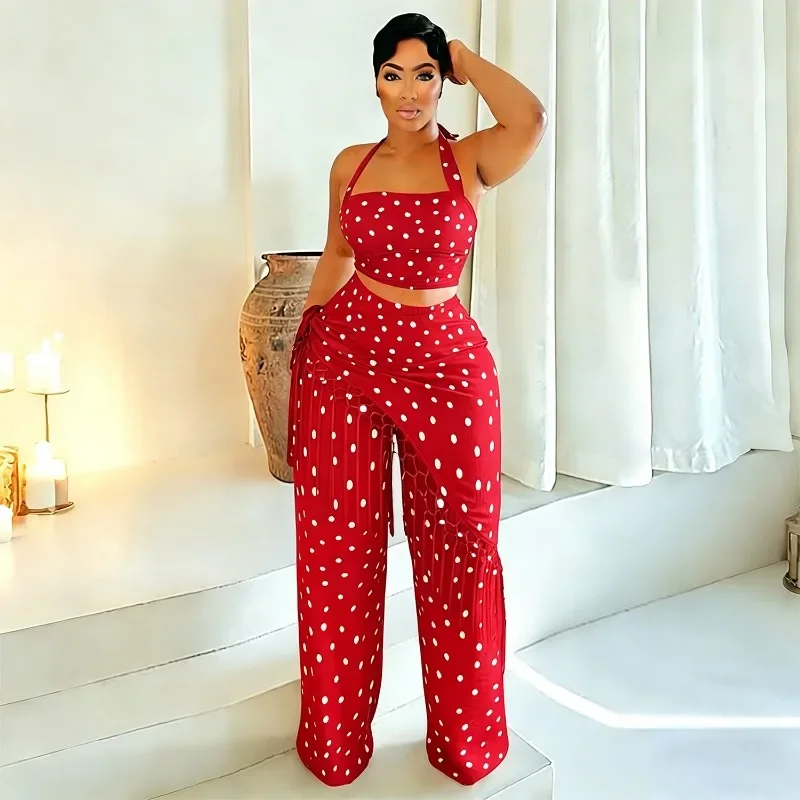 GUWU Fashion Women's Two Pieces Sets Casual Thin Tassel Polka Dot Wide Leg Pants Set
GUWU Fashion Women's Two Pieces Sets Casual Thin Tassel Polka Dot Wide Leg Pants Set