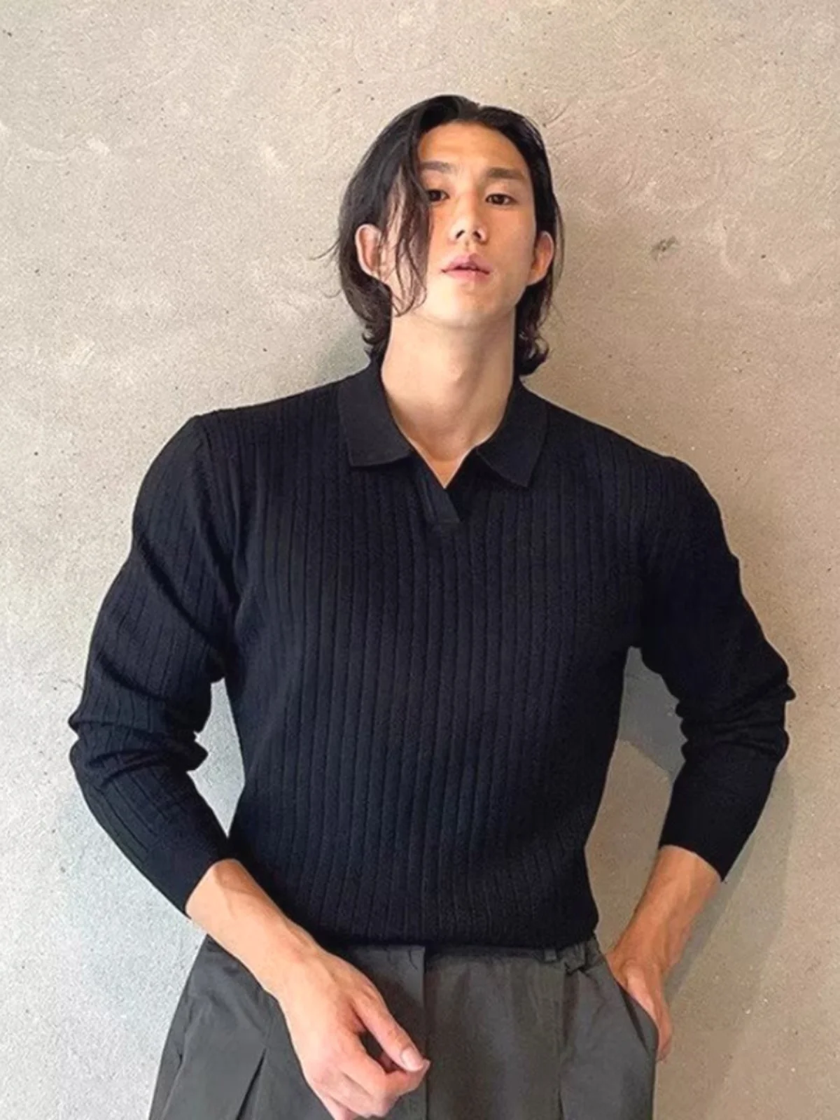 Мужской шерстяной свитер American Sle Hard Man с V-образным вырезом, вязаный, приталенный, с длинным рукавом, с отложным воротником, премиум-класса
Мужской шерстяной свитер American Sle Hard Man с V-образным вырезом, вязаный, приталенный, с длинным рукавом, с отложным воротником, премиум-класса