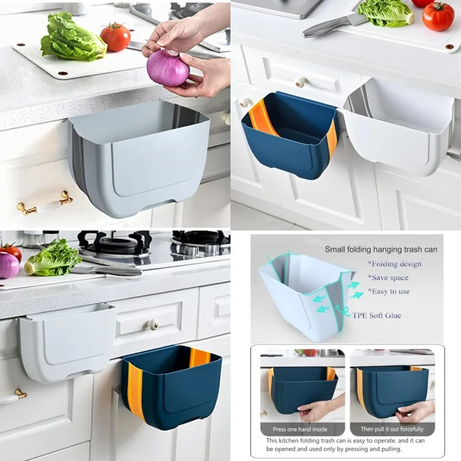 Hanging Folding Mini Trash Can for Kitchen Cabinet Door, Small Collapsible Garbage Bin Under Sink,Wall Mounted Waste Bin- Container Cabinet/Bedroom/Bathroom (3L)(White)
Hanging Folding Mini Trash Can for Kitchen Cabinet Door, Small Collapsible Garbage Bin Under Sink,Wall Mounted Waste Bin- Container Cabinet/Bedroom/Bathroom (3L)(White)