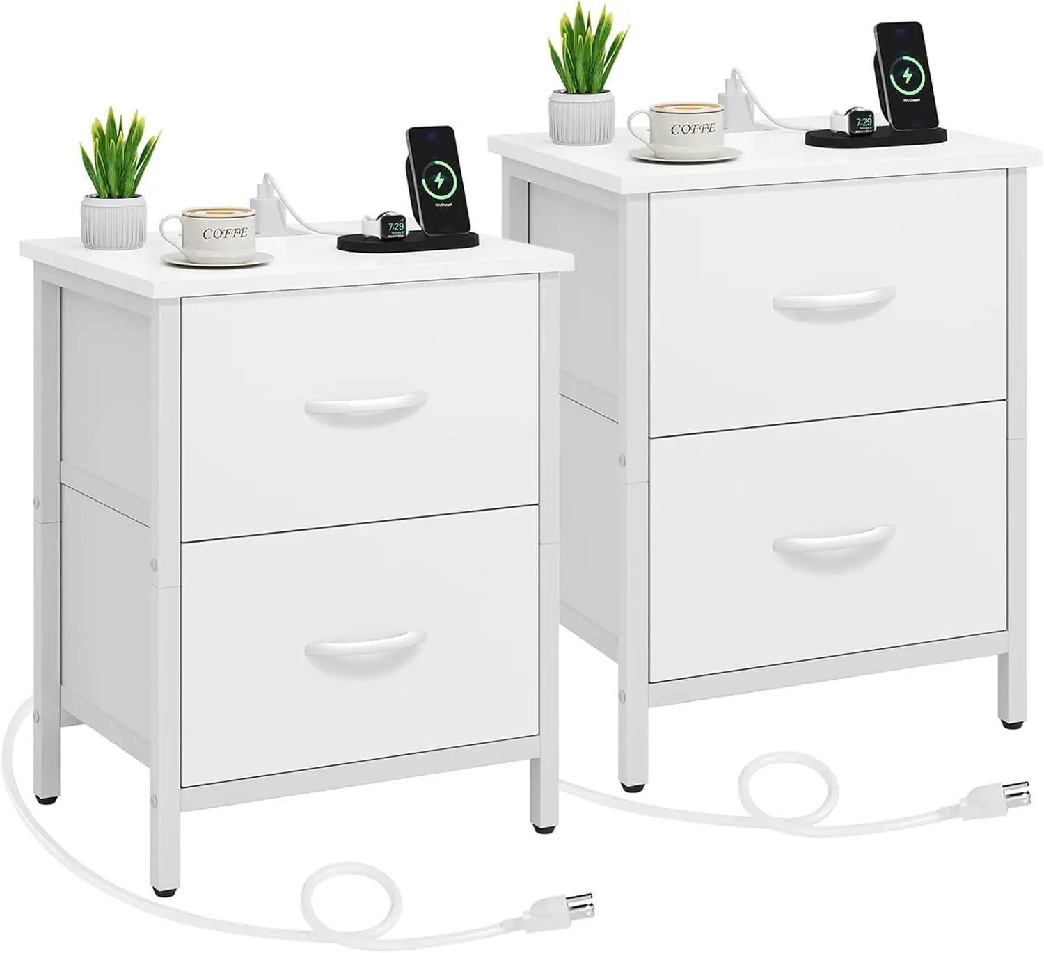 Nightstand Set Of 2 With Charging Station, End Table Bedside Table With Power Outlet & Usb Ports, Side Table With 2 Fabric
Nightstand Set Of 2 With Charging Station, End Table Bedside Table With Power Outlet & Usb Ports, Side Table With 2 Fabric