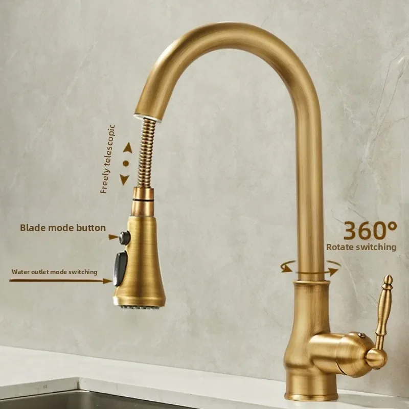 Antique Brass Kitchen Faucet Pull Out Spout Kitchen Faucets Black Single Hole Swivel Hot Cold Water Kitchen Mixers Taps
Antique Brass Kitchen Faucet Pull Out Spout Kitchen Faucets Black Single Hole Swivel Hot Cold Water Kitchen Mixers Taps