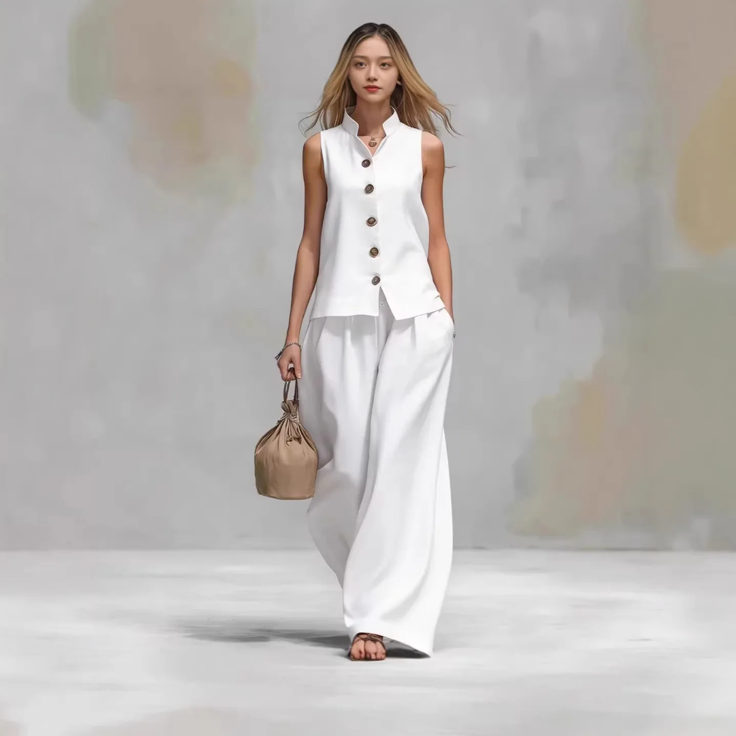2026 European and American Summer Women's Fashion Casual Button Tank Top Pocket Pants Set
2026 European and American Summer Women's Fashion Casual Button Tank Top Pocket Pants Set